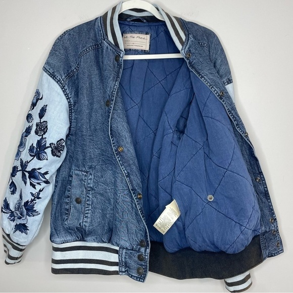 NWT We The Free Floral Varsity Jacket XS Free People - Picture 6 of 12